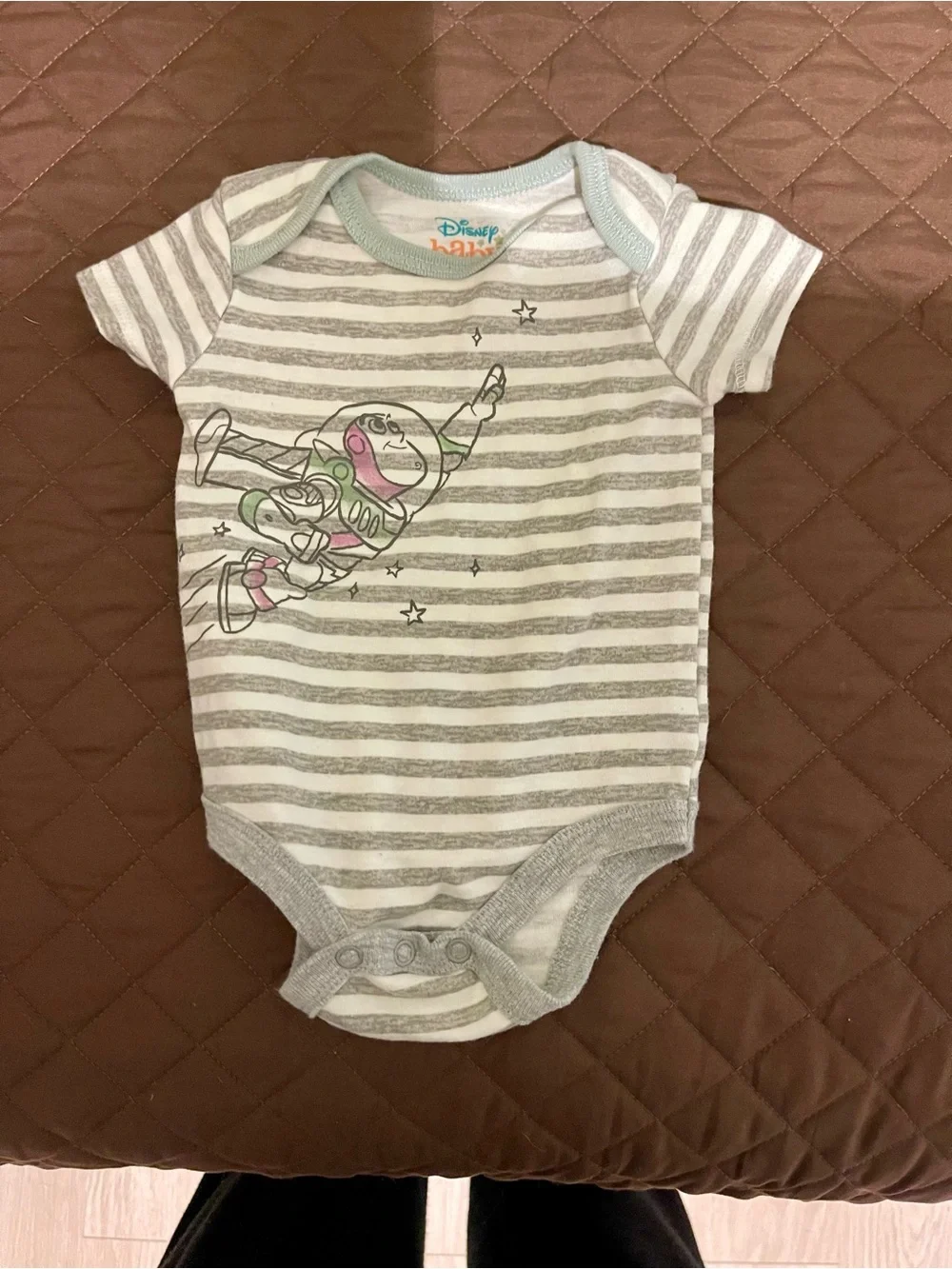 Disney Gray Striped Buzz Lightyear One-Piece
